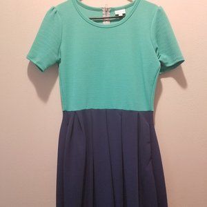 Mint Green and Navy Color Block LuLaRoe Amelia